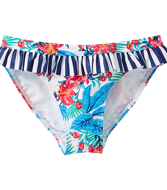 Girls' Tropical Print Rash Vest And Bikini Set