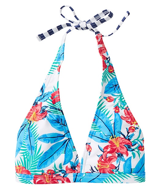 Girls' Tropical Print Rash Vest And Bikini Set