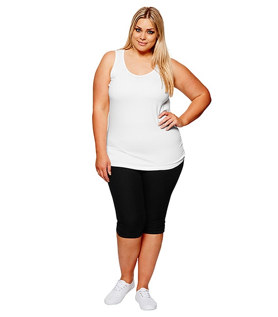 Belle Curve Long Line Tank - White