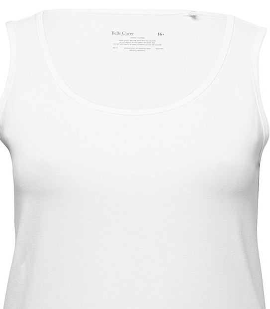 Belle Curve Long Line Tank - White