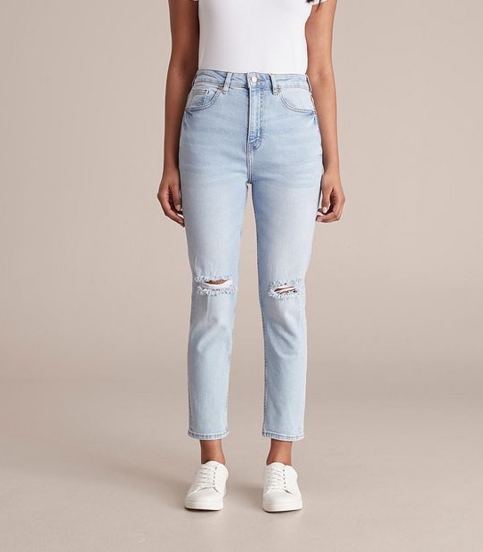 Hayley Denim Slim Leg Distressed Jeans