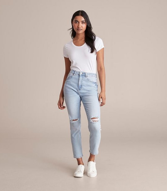 Hayley Denim Slim Leg Distressed Jeans