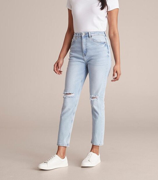 Hayley Denim Slim Leg Distressed Jeans