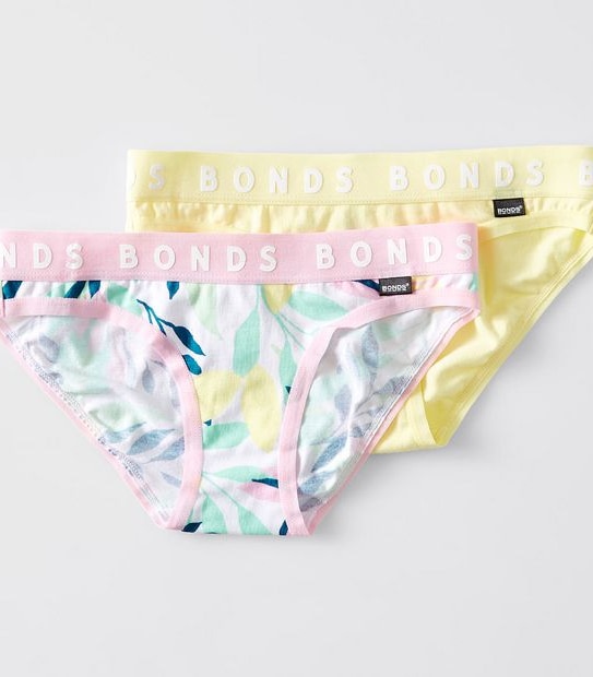 Bonds Older Girls 2 Pack Bikini Briefs - Multi