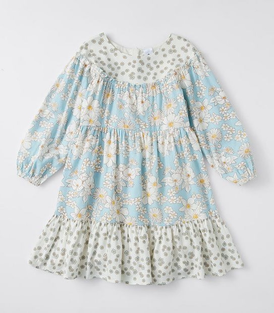 Linen Blend Floral Dress