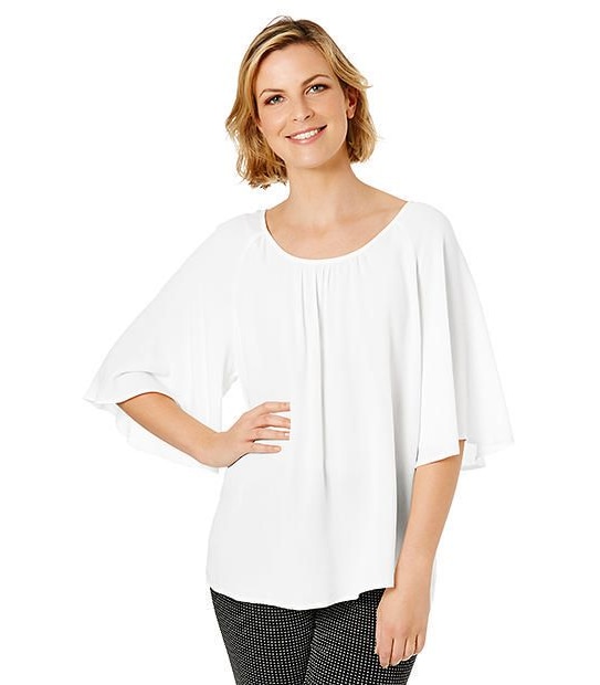 Flutter Sleeve Top - White