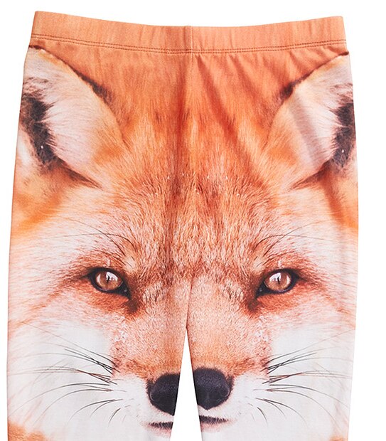 Girls' Full Length Fox Print Leggings