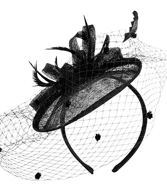 Eva Plate Fascinator - Black