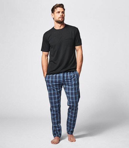 Maxx Poplin Sleep Pants - Blue Check