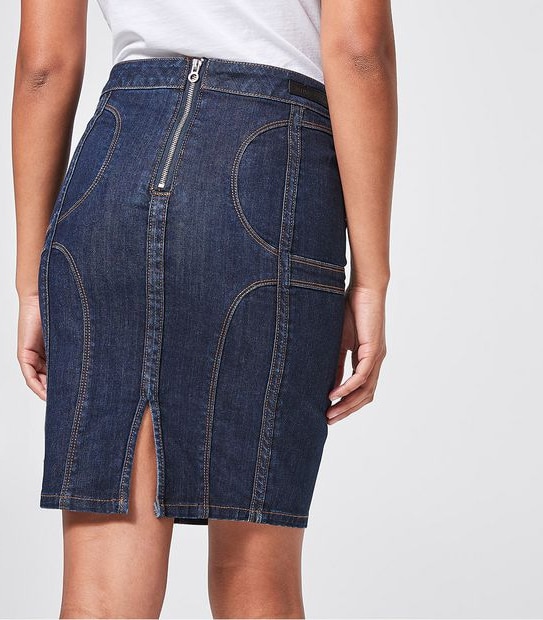 Bettina Liano Pencil Panel Skirt - Mid Wash Blue