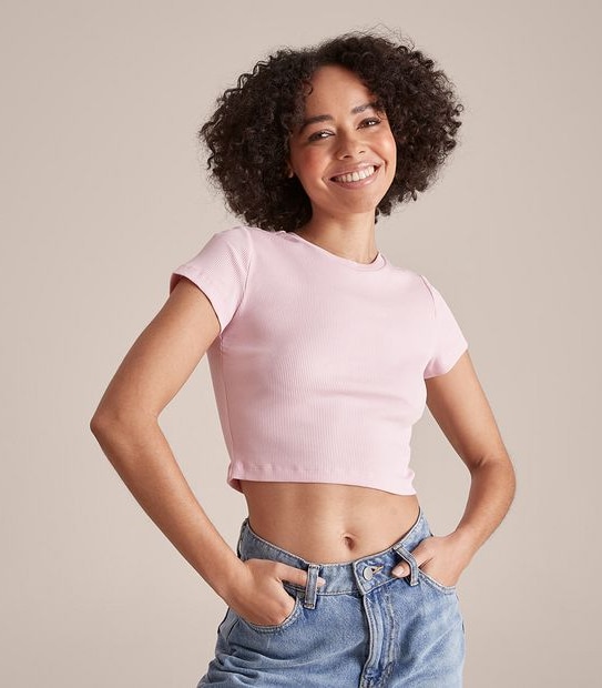Lily Loves Organic Cotton Rib Baby Crop T-Shirt
