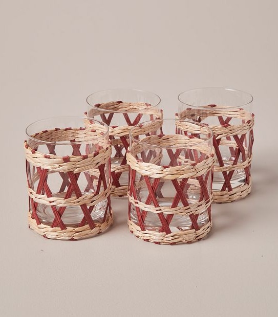 4 Pack Rattan Tumblers