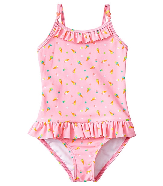 Girls' One Piece Ice Cream Print Bathers