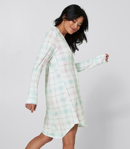 Jersey Nightshirt - Lilac Purple Check