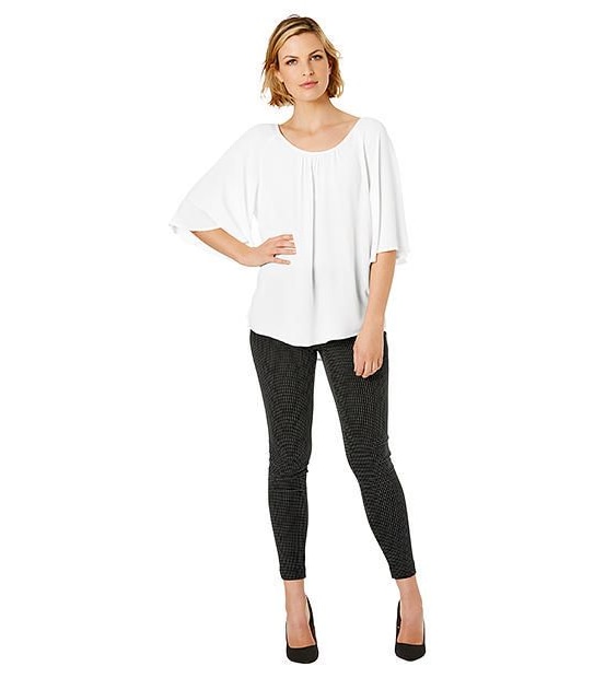 Flutter Sleeve Top - White