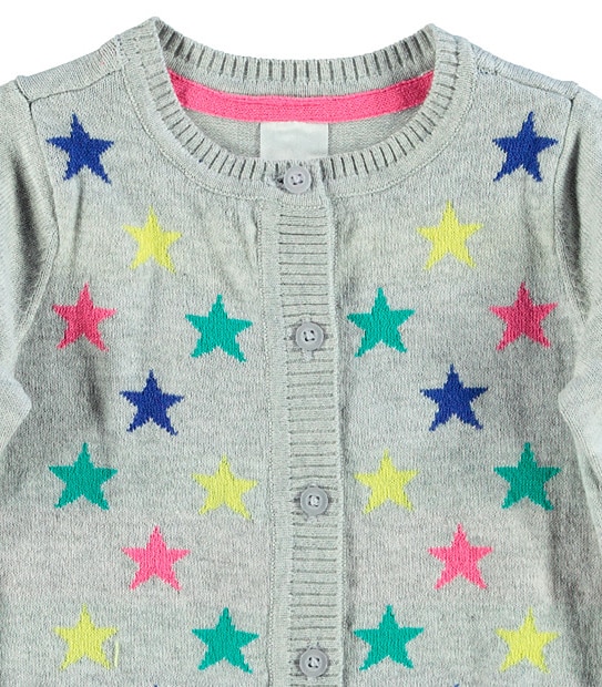 Girls' Long Sleeve Star Cardigan
