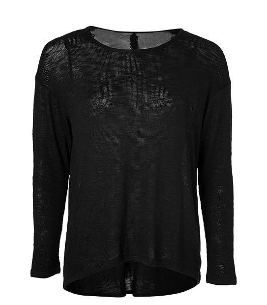 Lily Loves Mesh Insert Knit Top - Black 4 of 5