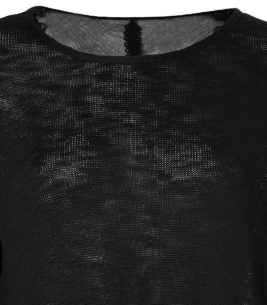 Lily Loves Mesh Insert Knit Top - Black 5 of 5