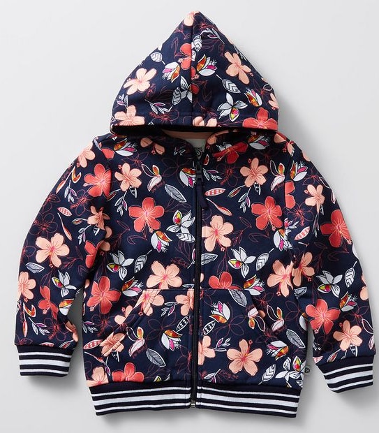 Piping Hot Kids Floral Zip Through Hoodie
