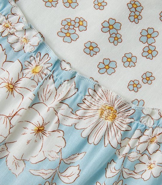 Linen Blend Floral Dress