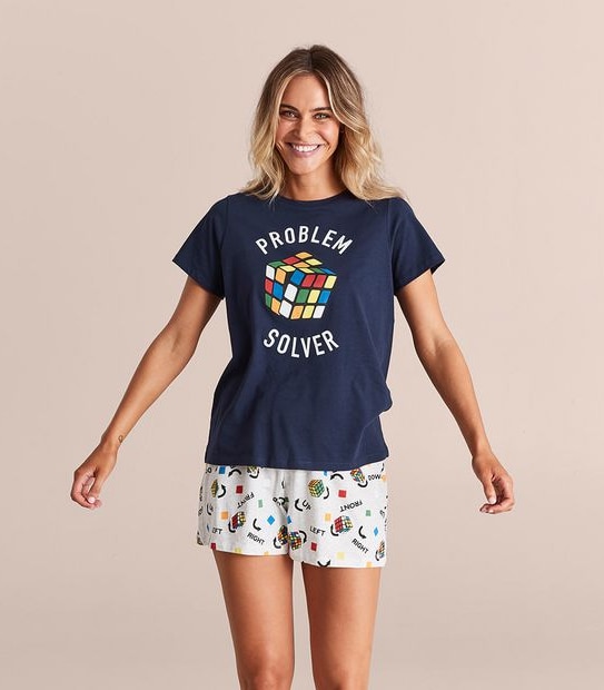 Womens Family Matching Rubiks Pyjama Set