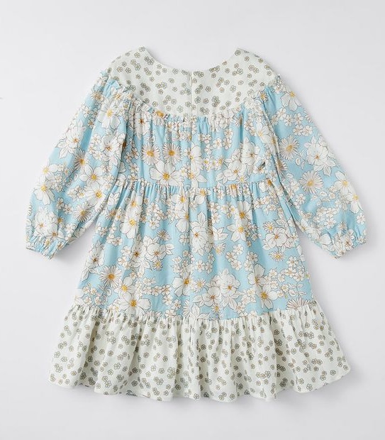 Linen Blend Floral Dress