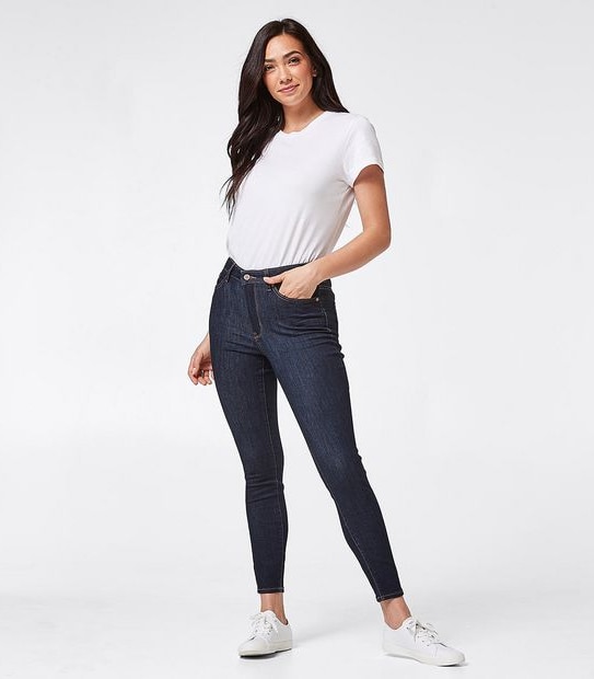 DENIM Sophie Skinny High Rise Ankle Length Jeans - Rinse Blue