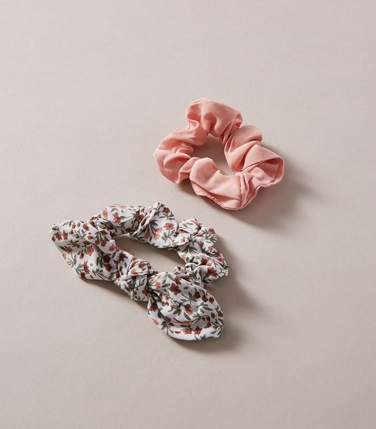 2 Pack Floral Bow Scrunchies