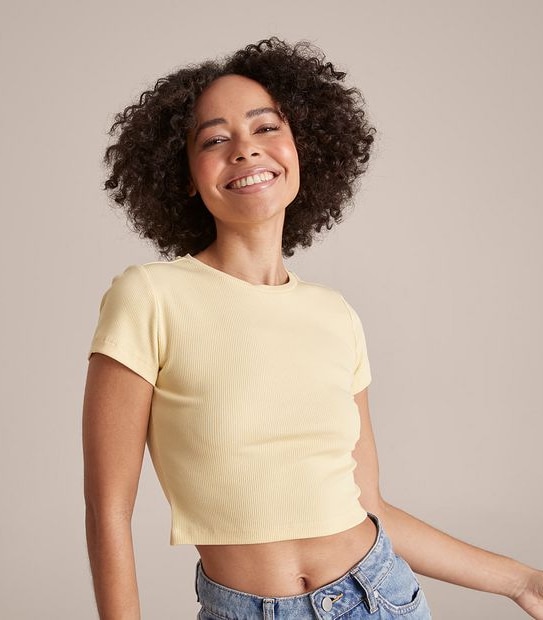 Lily Loves Organic Cotton Rib Baby Crop T-Shirt
