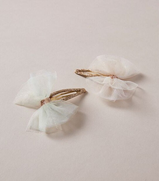 2 Pack Glitter Tulle Hair Clips