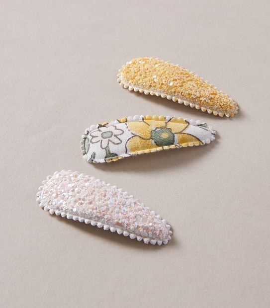 3 Pack Covered Hair Clips