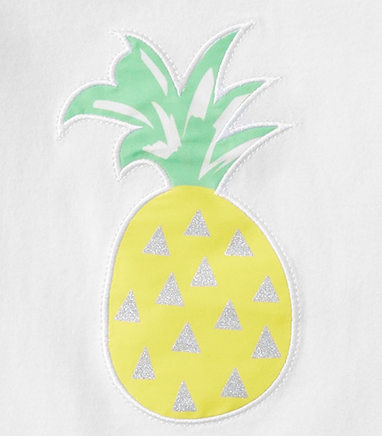 Girls' Short Sleeve Glitter Pineapple T-Shirt