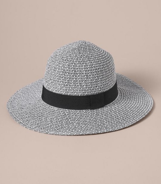 Two Toned Mid Brim Hat - Black/White
