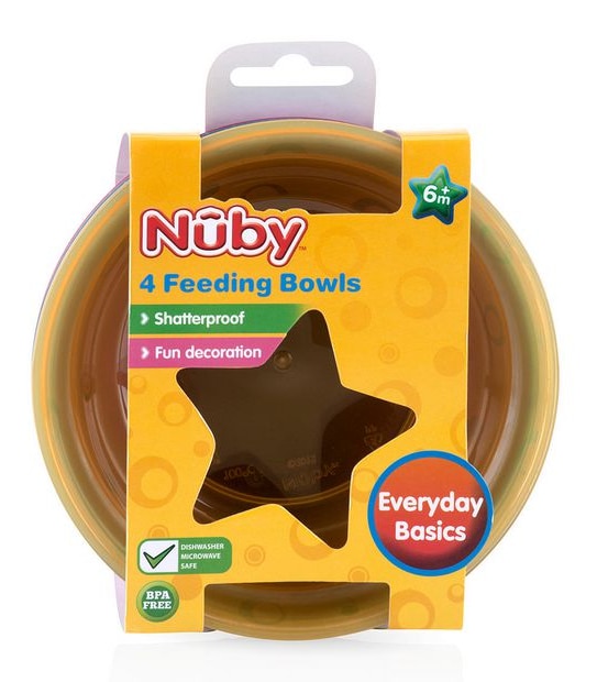 Nuby 4 Pack Feeding Bowls