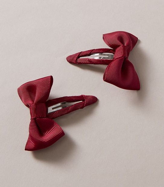 2 Pack Grosgrain Bow Hair Clips