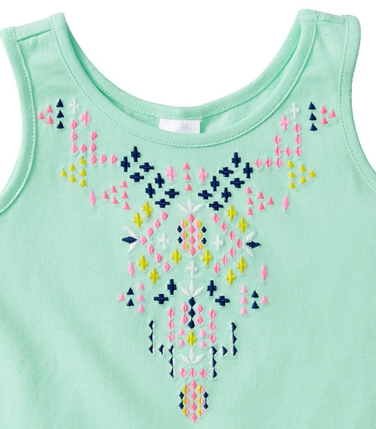 Girls' Aztec Embroidered Tank Top