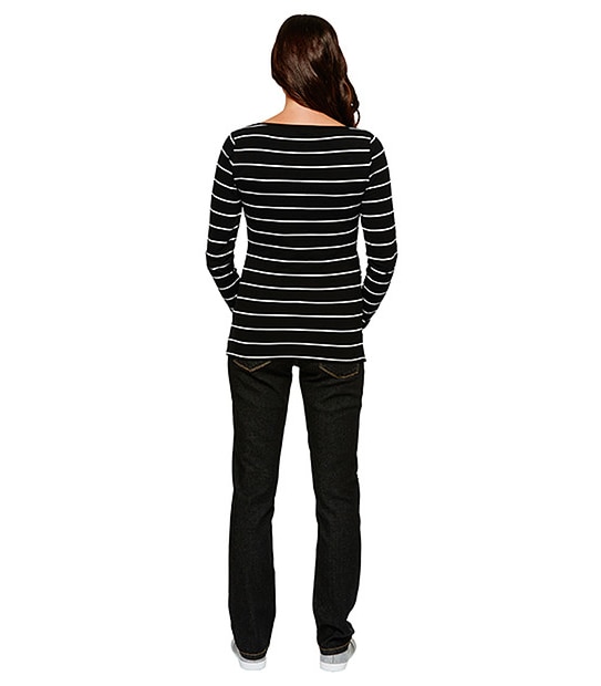Maternity Long Sleeve Top - Black / White