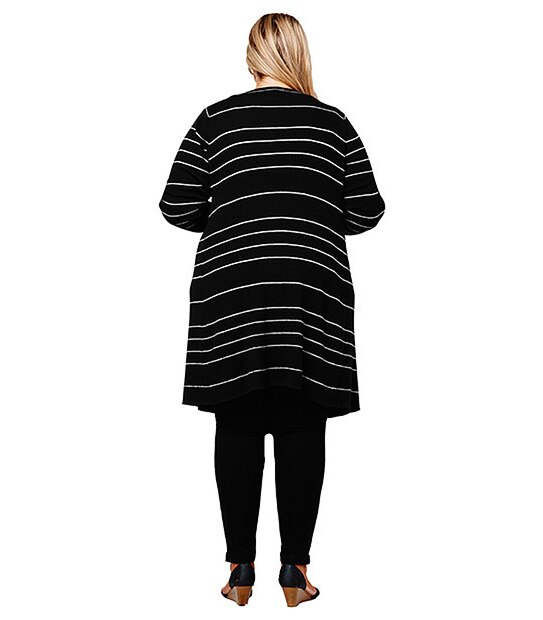 Belle Curve Maxi Cardigan - Black / Silver