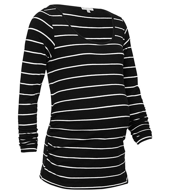 Maternity Long Sleeve Top - Black / White