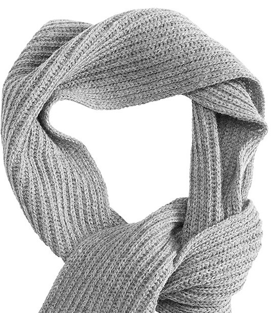 Basic Knitted Scarf - Grey Marle