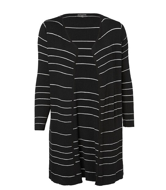Belle Curve Maxi Cardigan - Black / Silver