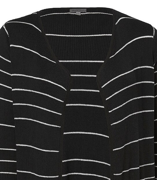Belle Curve Maxi Cardigan - Black / Silver