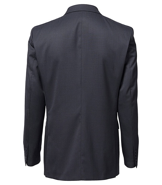 Wool Blend Suit Jacket - Navy