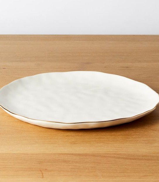 Gold Rim Dimple Dinner Plate