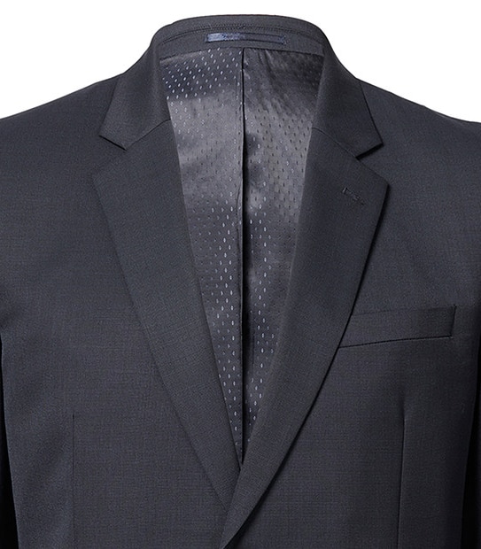 Wool Blend Suit Jacket - Navy