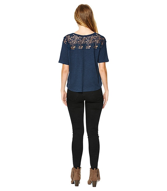 Lily Loves Lace Top - Peacoat