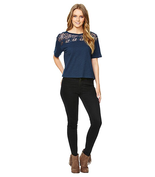 Lily Loves Lace Top - Peacoat
