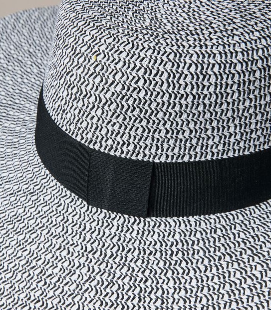 Two Toned Mid Brim Hat - Black/White