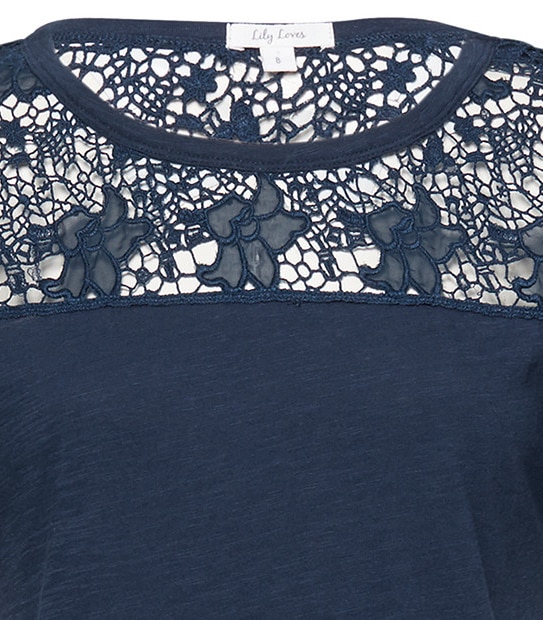 Lily Loves Lace Top - Peacoat