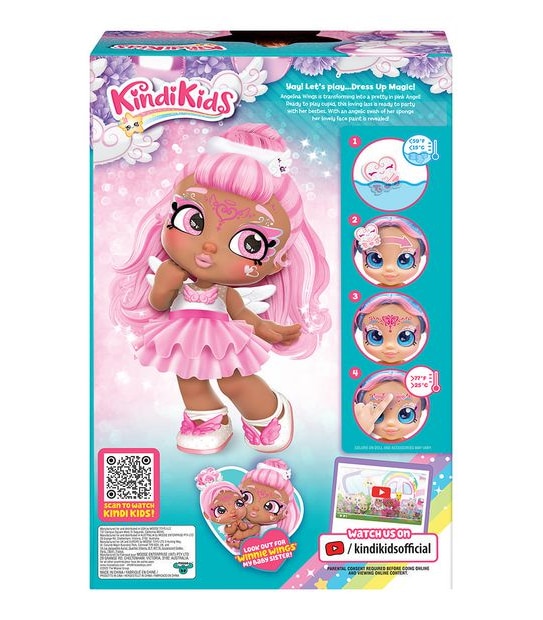 Kindi Kids Dress Up Magic Angelina Wings Angel face paint Reveal Doll